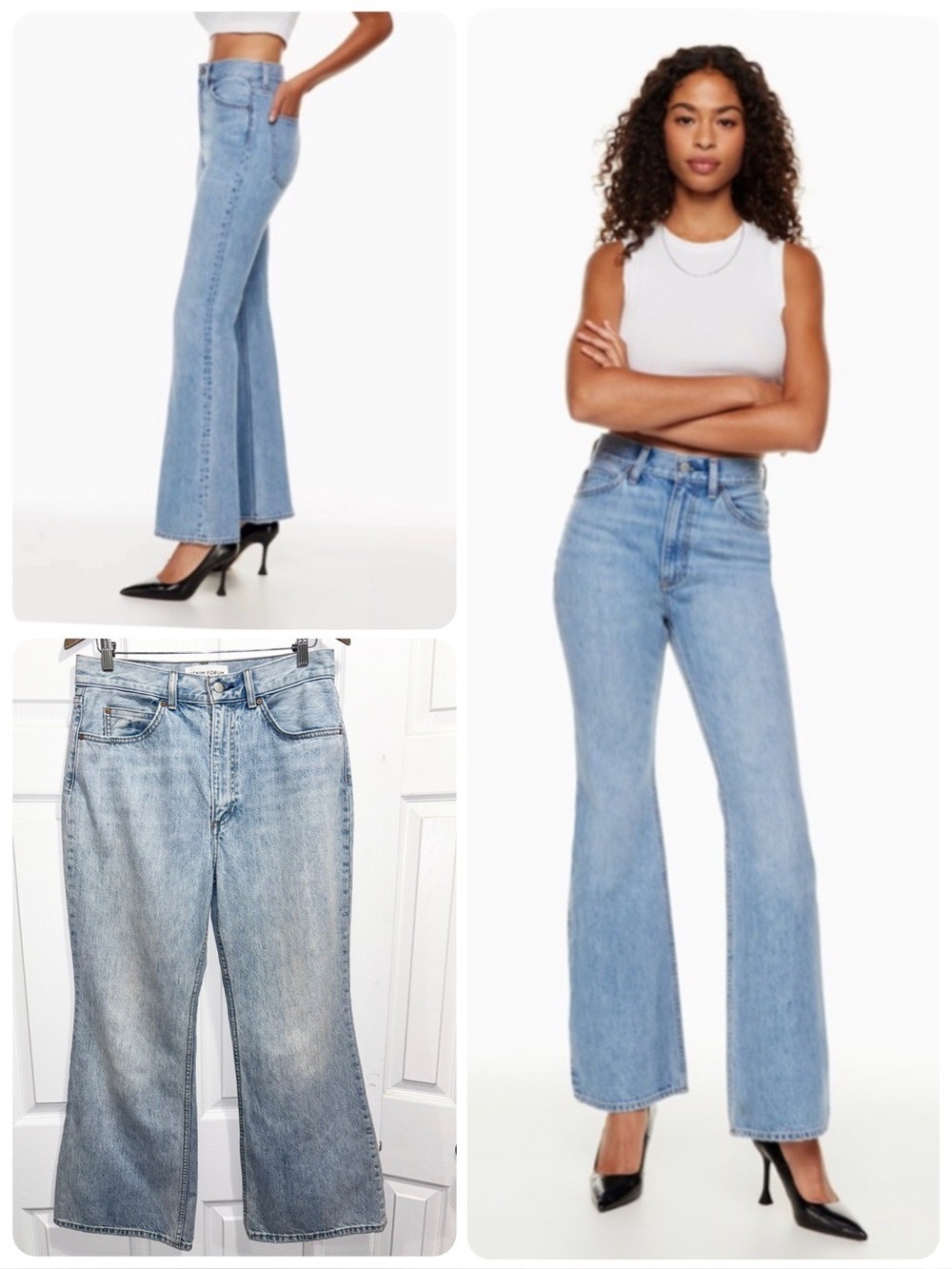 Aritzia Denim Forum The Marlene 60's High Rise Flare Blue Jeans Size 30
